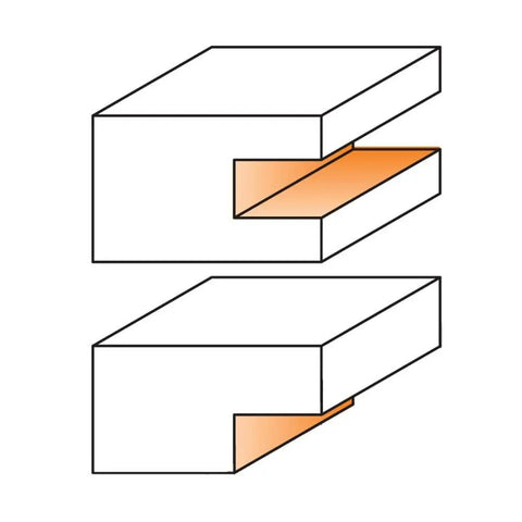 Diagram of flooring router bit showing profile cut for inlay projects, highlighting precision grooves and depth for durable flooring cuts.