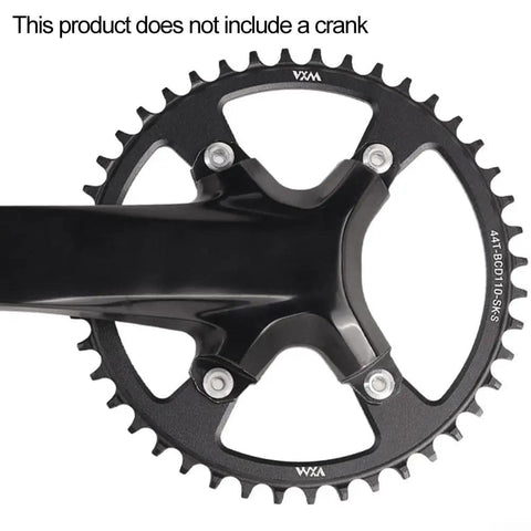 Close-up of 42T 110BCD 4 Bolt CNC Aluminum Narrow Wide Chainring for road bike, no crank included.