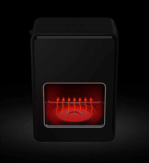 Next Level Bean To Cup Coffee Machine With Automatic Espresso Brewing shows heating element with glowing red lights.