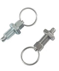 Built Tough Premium Galvanized Steel Spring Plunger Pin With Knurled Pull Ring For Smooth Rotary Indexing And Adjustable Depth Locking Grip Screw Heavy Duty Shopside Hardware M16 By 10mm 1 Pcs, shown from above with detail.