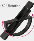 Invisible Cabinet Drawer Handle With 180 Degree Rotating Zinc Alloy Hidden Grip in black, showing rotation feature.