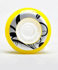 Close-up of yellow replacement wheel from 8 Pack Inline Skate Wheels 72mm 76mm 80mm for Indoor Outdoor Use with 80 85A hardness.
