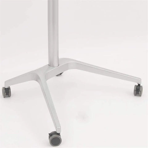 Base of Heavy Duty Adjustable Height Lectern Podium Cart with gliding rubber casters for easy mobility.