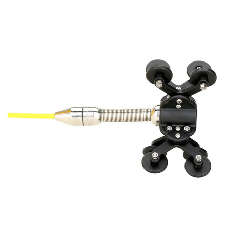 Badass Industrial Borescope Inspection Camera With Seven Inch Monitor For Sewer Pipes And Drain Lines Featuring IP68 Waterproof HD Video And Bright LED Array For Nitty Gritty Underground Pipe Diagnostics - close-up of maneuverable camera head.