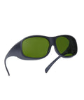 Next Level Ipl Laser Safety Glasses Providing Hella Solid Eye Protection With Two Percent Transmission Crafted For Elight Shr And Professional Photon Hair Removal, dark frame with green lenses.