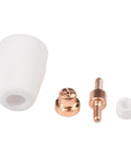High grade copper tips and nozzles from 32 Piece Plasma Cutter Consumable Kit For PT-31 LGK40 Plasma Cutters.