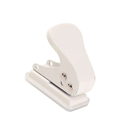 Quarter-Inch Single Hole Puncher, 6mm Round Hole, 10 Sheets Capacity, Portable Paper Punch in white metal for card making