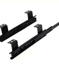 Heavy Duty Under Desk Keyboard Slide Full Extension Telescopic Track Rail, 14 inch black steel rails for keyboard setup.