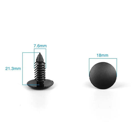 200 Pcs Black Plastic Push Clip Fasteners Set For 7mm Hole Size Universal Automotive Body Clips Fits Radiator Fender Bumper Panels