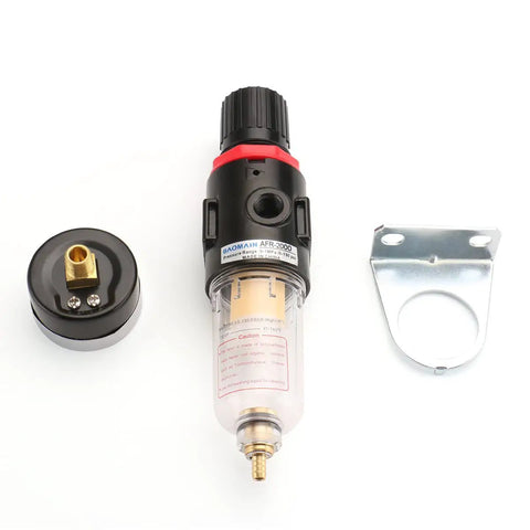 Built Tough Pneumatic Filter Regulator With Reliable Pressure Gauge For Slick Air Treatment And No Fuss Adjustable Control On All Standard Compressor Lines And Shop Gear