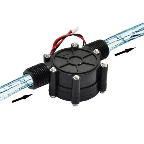 Micro Water Turbine Generator 12V Hydroelectric Power System With G One Half Inch Male Thread for off-grid charging, powers small electronics.
