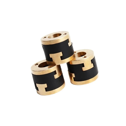 Upgrade Your 3D Printer With These 3 Spindle Bi-Material Brass Core V-Cores Perfect For Z Axis Lead Screw Decoupling And Oldham Coupling Flex Shaft Fixes Super Durable And Ready To Rock. 3 brass core V-couplers