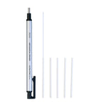 Pro Grade Mechanical Retractable Eraser With 2.3mm Ultra Fine Tip, 5 Refills And Plastic Holder, Clean, Precise Erasing For Technical Drawings, Charcoal And Graphite Sketches, White