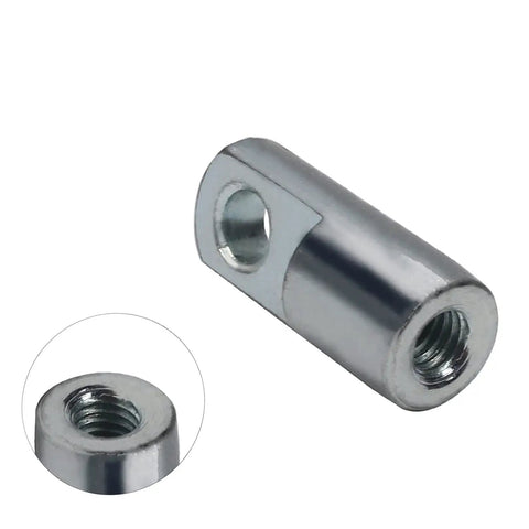 Air Cylinder Rod Clevis End Connector 28mm Length With M6x1 Female Thread For Pneumatic Systems Durable Iron Y Connector, angled view with threaded bore