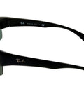 RB4173 601/71 Black Acetate Sunglasses With Gray Green Classic Lenses 62mm, side view of black frame and Ray-Ban logo on temple