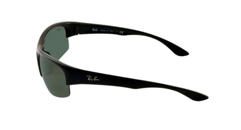 RB4173 601/71 Black Acetate Sunglasses With Gray Green Classic Lenses 62mm, side view of black frame and Ray-Ban logo on temple