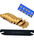 Pro Grade Lathe Tool Holder Set With 10 GTN-3 SP300 Inserts And Twenty Six Millimeter Parting Tool Blade for steel grooving