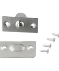 Top Quality Ball Catch For Cabinet Doors With Hidden Invisible Spring Latch Mechanism and Stainless Steel Bead Clamp close-up with hardware.