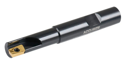 Half Inch 90 Degree Square Shoulder Indexable End Mill With 3 1/4 Inch Overall Length, APKT11T3 Carbide Insert, One Flute For Square Shoulder Face Milling, Side Milling And Full Slot Milling In Steel, Stainless, Aluminum And More