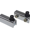 Two Pack Glass Door Pivot Hinges For Cabinets Wardrobes TV Cabinets And Bookcases Silver Clamp Clip Hardware