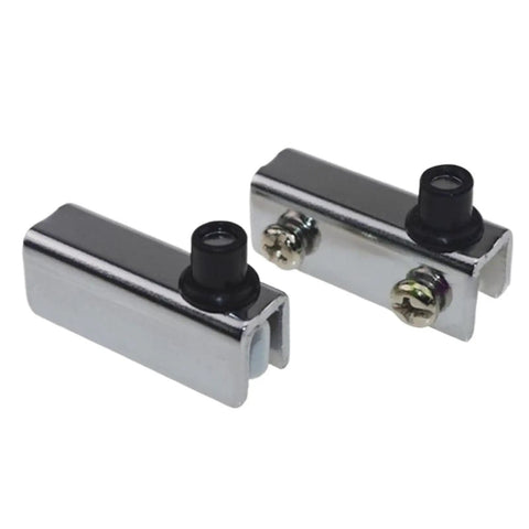 Two Pack Glass Door Pivot Hinges For Cabinets Wardrobes TV Cabinets And Bookcases Silver Clamp Clip Hardware