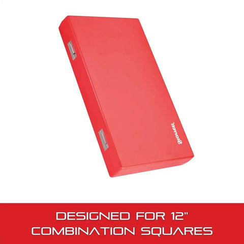 Durable Plastic Case With Custom Foam Insert For 12 Inch And 300 Millimeter Combination Square Sets, red design.