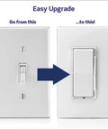 Decora Slide Dimmer Switch For Dimmable LED Halogen And Incandescent Bulbs DSL06-1LZ installation comparison with standard switch