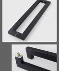 Built Tough Black Matte Stainless Steel Push Pull Door Handle for Barn Style and Home Doors, Square Modern Design, 100 cm length