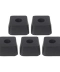 Five Pack Rubber Shock Absorbing Pads For Gym Equipment Anti Slip Feet Bumpers With 16mm Hole 46x46x25mm Floor Protectors shown