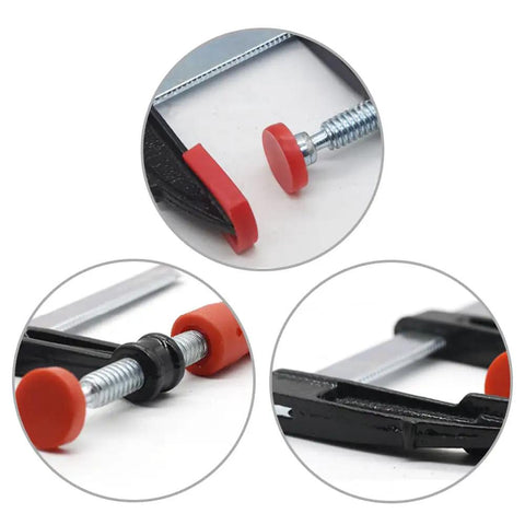 Quick Adjust F Clamps For Woodworking, Portable Multi Function Fixed Clamps With One Hand Lock, 50x100mm Grip close-up view