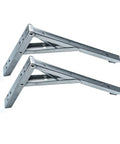 Heavy Duty Folding Triangle Brackets For Shelves, stainless steel, two pack, sturdy design for easy corner reinforcement.