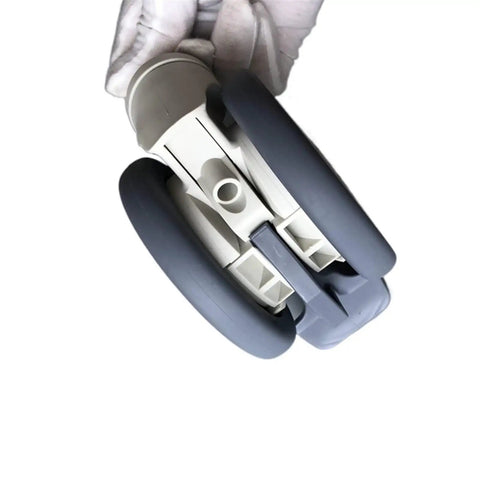 Take Your Rolling Game To The Next Level With These Tough 4 Inch Dual Casters Featuring Soft Rubber Treads And Silent Ball Bearings For Hospital Carts And Heavy Gear 2 Pack - close-up of casters showing soft rubber treads.