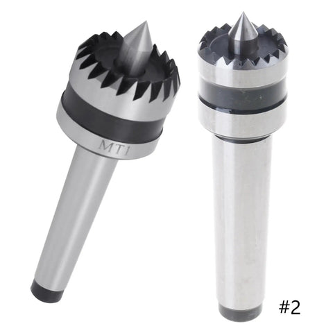 Durable Steel MT1 Mt2 Live Center Bearing Tailstock For Wood Turning Metalworking Lathe Tool 45# Steel Spindle Support Smooth Rotation positioned with pointed tip.