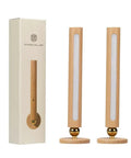 Cordless Beech Wood 360 Degree Rotatable LED Wall Lamp Sconces Set With Magnetic Mounts Battery Operated For Home Use
