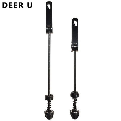 Mountain Bike Quick Release Skewers Front And Rear 145mm And 180mm Pair Black CNC Machined Alloy Levers Clip Bolts