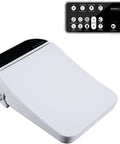 Heavy Duty Smart Bidet Toilet Seat With Stainless Steel Nozzle Smooth Operator Warm Shower Spray Kicking Up Heat Quick Dry Fan with remote control.