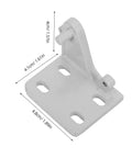 Top Shelf Metal Refrigerator Door Hinge Replacement Two Piece Adjustable Pivot Hardware For Fridge Cooler And Freezer Doors Quiet Stable Fit No Sweat Quick Swap Installation, white metal hinge with dimensions.