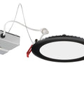 6 Inch Recessed LED Wafer Downlight With Ultra Slim Round Trim Switchable Color Temperature 2700K 3000K 3500K 90 CRI Matte Black