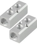 Heavy Duty Aluminum Air Manifold Distributor 1/2 Inch NPT 2 Way 4 Port Block Setup For Exhaust And Vacuum Systems 2 Pack For SY30 Series
