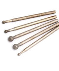 5Pcs Round Spherical Diamond Grinding Heads Set 1 To 4mm 600 And 1200 Grit For Stone Metal Polishing And Detail Work Pro Grade