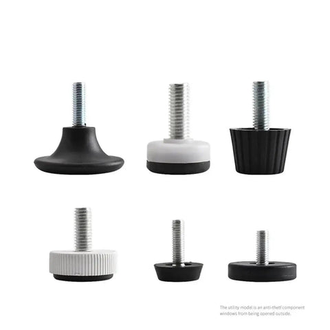 Adjustable Furniture Feet Floor Protectors Set for Tables Chairs and Cabinets, no slip leveling pads in assorted shapes and sizes