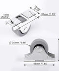 Pack of 20 25 mm rubber caster wheels with metal plate for furniture and appliances.