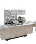 Transparent Plastic Folding Film Stamping Machine For Perfume And Cosmetic Boxes. Auto Carton Wrapping System with efficient sealing.