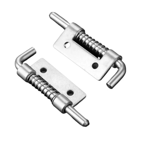 Close-up of Rotating Concealed Hinges Door Fittings 1 Pair Stainless Steel Spring Barrel Bolt Latch Hinge For Industrial Cabinets 53 x 18mm