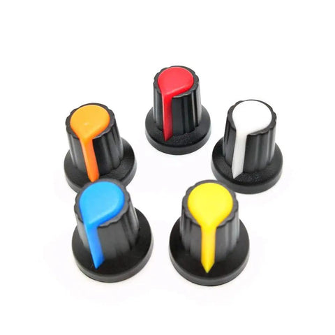 30 Pack Potentiometer Knob Cap Kit For 6mm Knurled Shaft Pots And Switch Caps Used On Electric Guitar And Bass Volume Tone Controls Multicolor