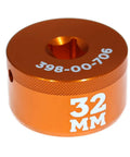 Orange Fork Top Cap Socket 32mm 3/8 Drive for Bike Suspension Maintenance, cylinder shape with printed size 32mm