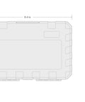 Image of case measurements for Three Eighths Inch Drive Triple Square Socket Set Eight-Piece With Case S2 Steel XZN Bits M4 Through M12