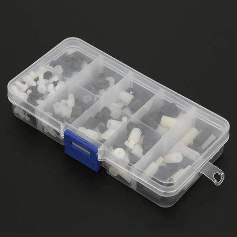 300 Pieces Nylon M3 Hex Standoff Kit With Nuts And Cross Screws White And Black Spacers For Electronics Enclosures DIY Projects Built To Last Pro Grade in organizer case