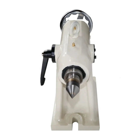 Rock Solid Manual Tailstock For CNC Four Axis Rotary Table With A Roomy 135Mm Thimble And Cast Iron Frame, front view showing ergonomic design.