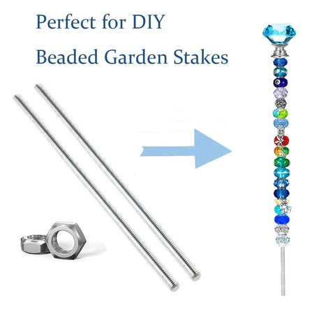 24 Pcs M4 Threaded Rods With Hex Nuts, 300mm Long Stainless Steel 304 Fully Threaded Rods, Nuts Included